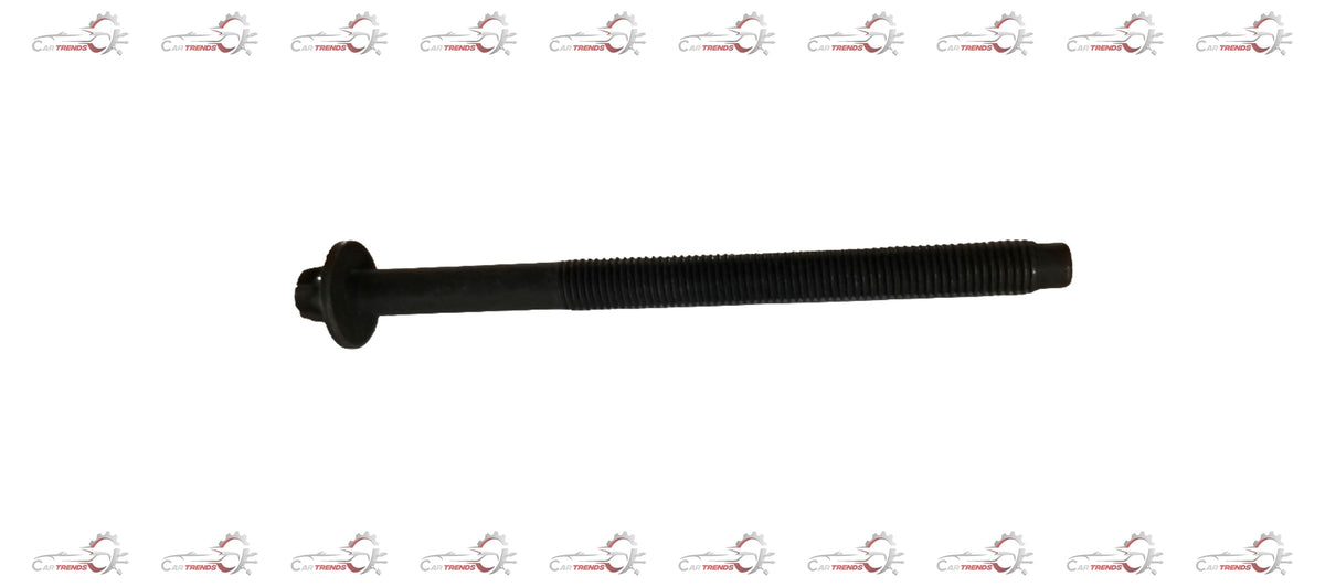 Ford cylinder head bolt, part #3M5Q6065AB, close-up of the new metal bolt used in Ford engine assembly.