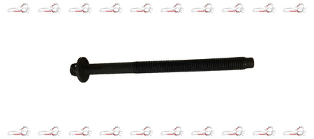 Ford cylinder head bolt, part #3M5Q6065AB, close-up of the new metal bolt used in Ford engine assembly.