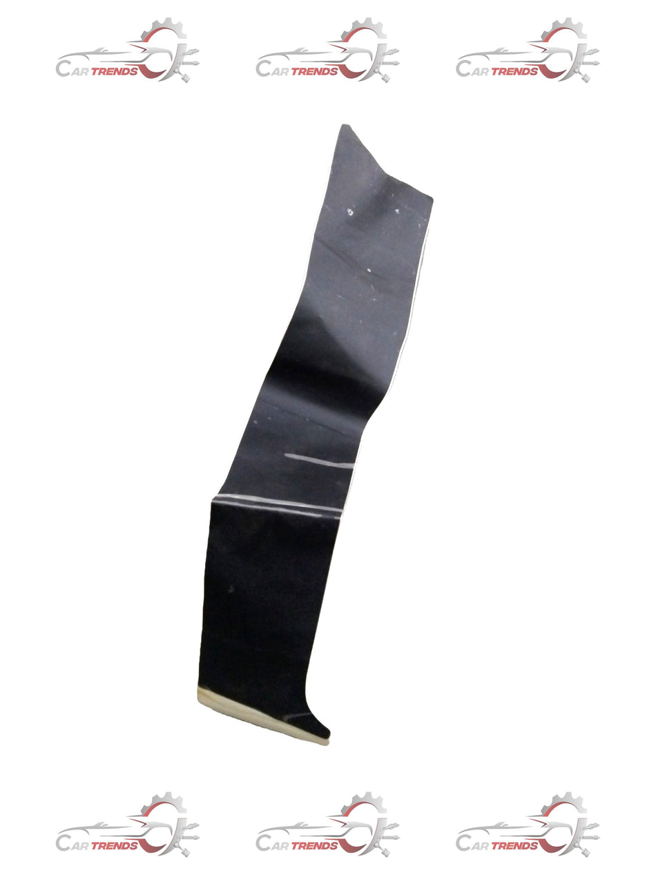 Blackout door tape on the right rear door of Chevrolet Cruze, showing the black adhesive strip for vehicle window privacy.