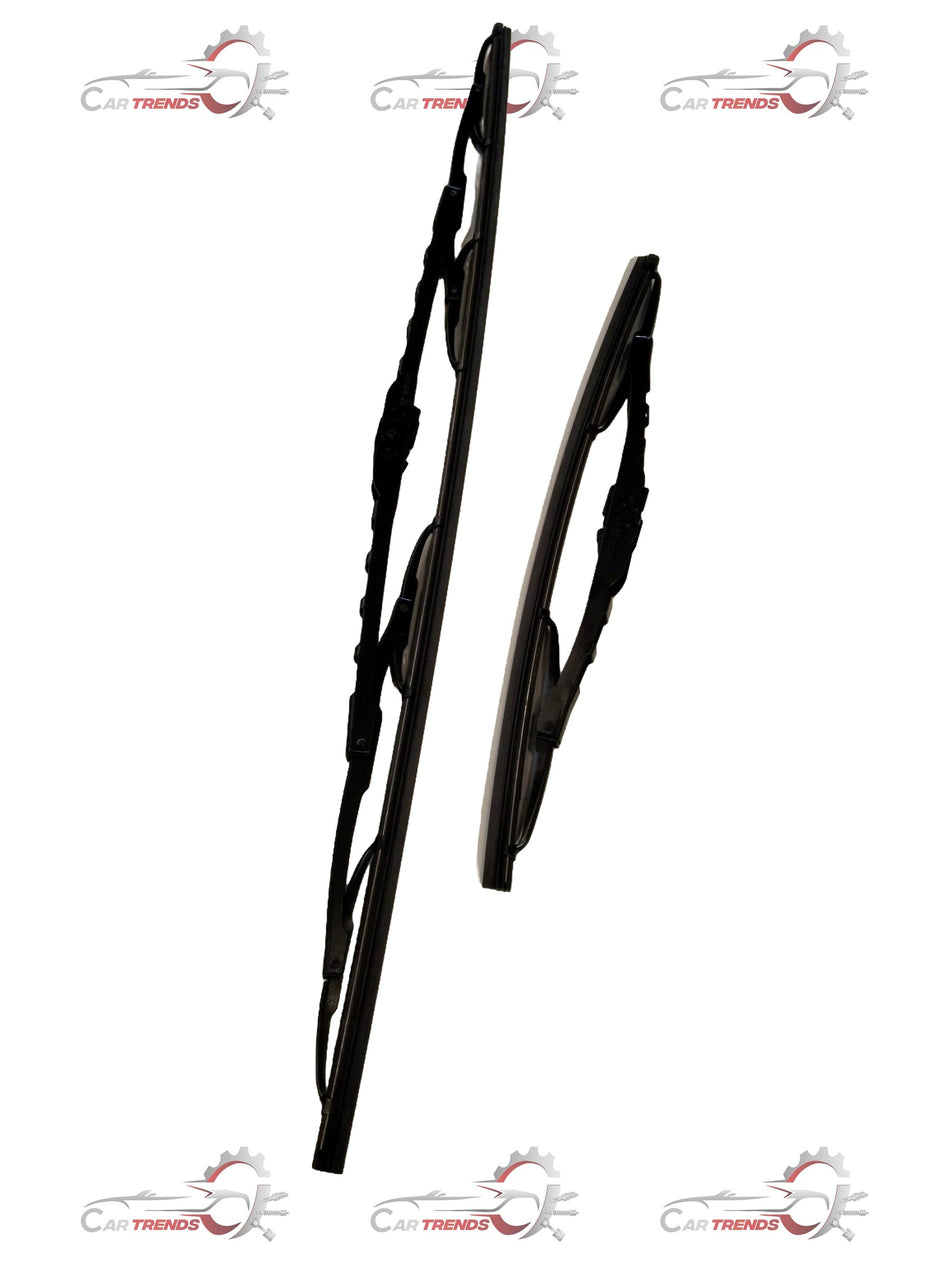 Tata Zest wiper blade set, complete spare parts kit with two wiper blades, black rubber and metal frames for clear windshield visibility.
