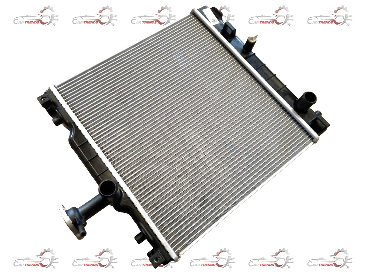 Maruti Suzuki Alto K10 2nd Gen radiator for petrol and CNG models, vehicle cooling component with brand logo visible.