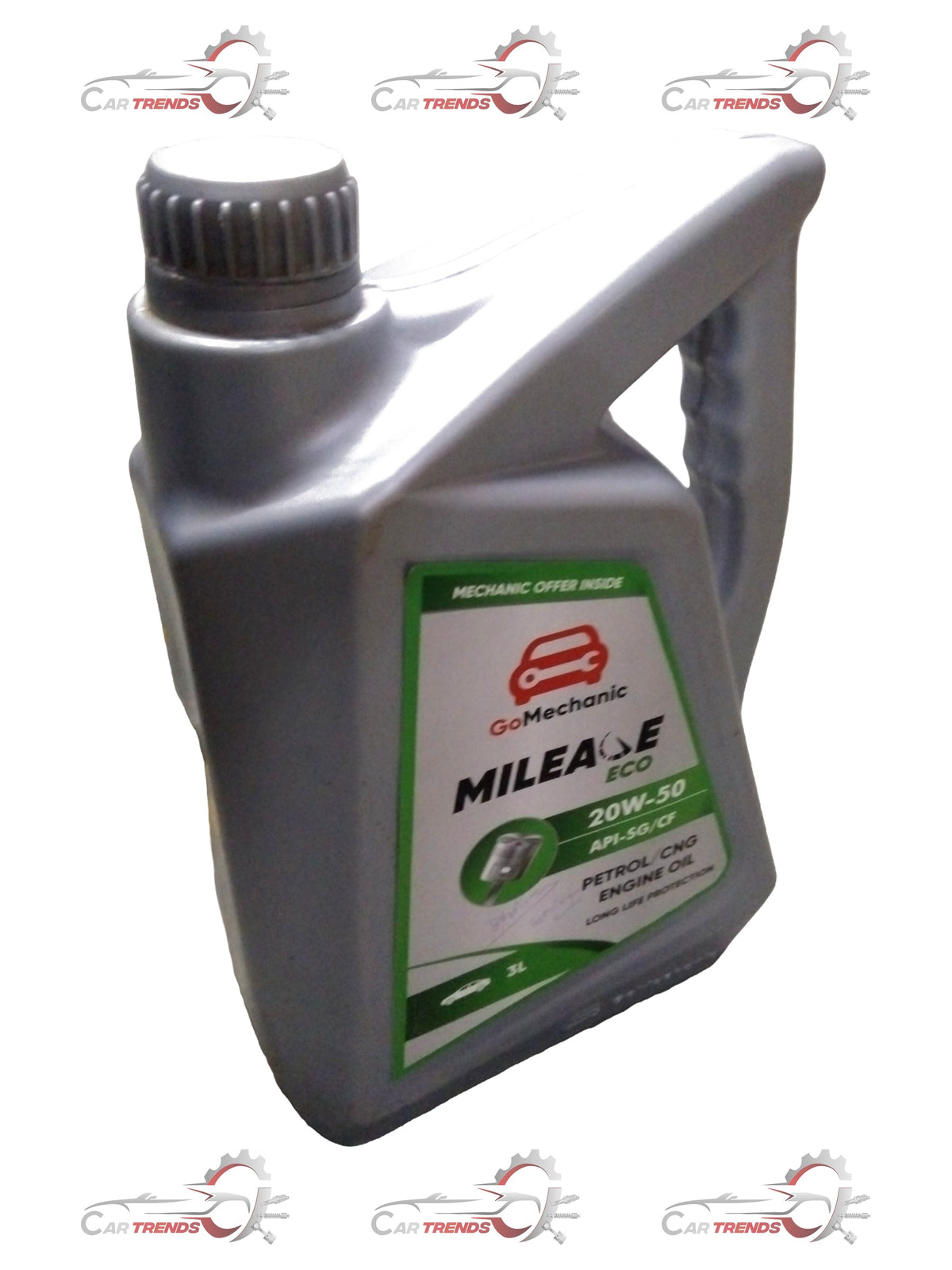 GOMECHANIC 20w50 eco mileage car engine oil 3L pack, suitable for all car variants and engine types.