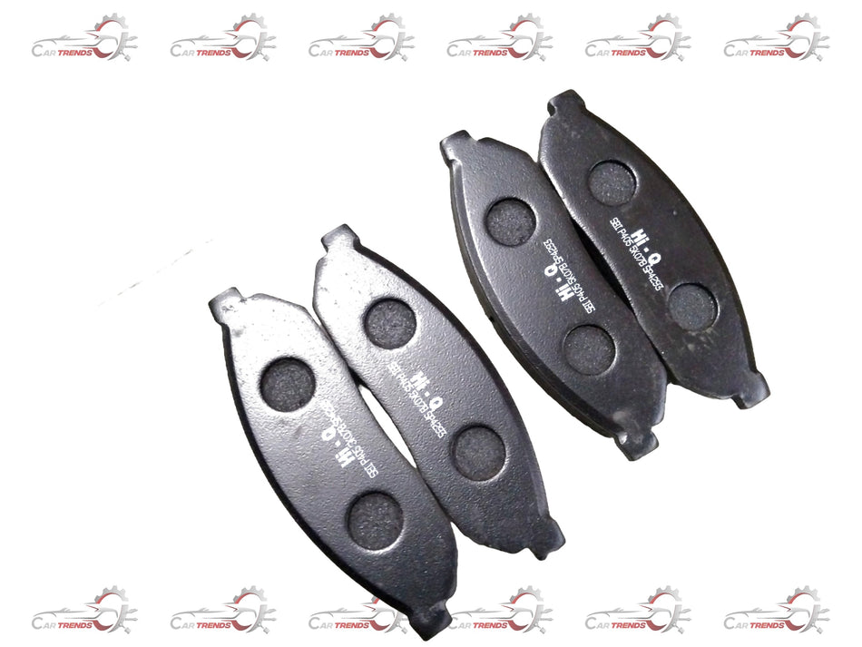 CarTrends brake pads for Accent, I10, I20, Creta, showing the metal backing and friction material for vehicle braking system.