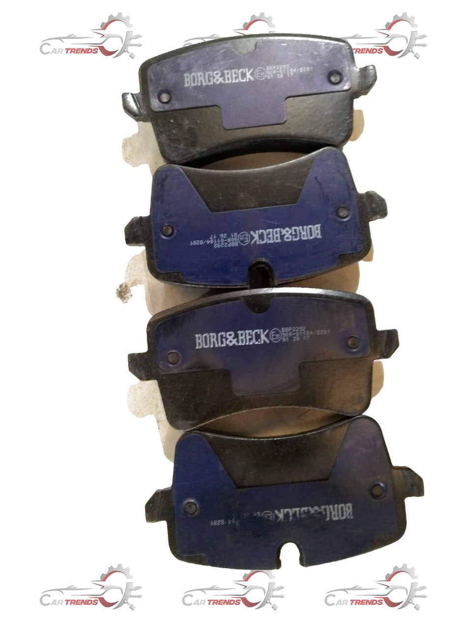 Aftermarket rear brake pad for Audi A8, branded BBP2292, showing the metal backing plate and friction surface.