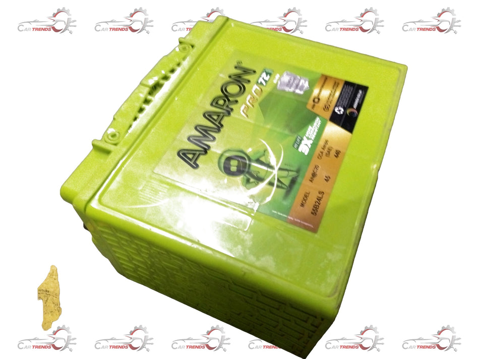 Honda AMARON PRO 55B24LS car battery with positive and negative terminals, designed for reliable vehicle power.