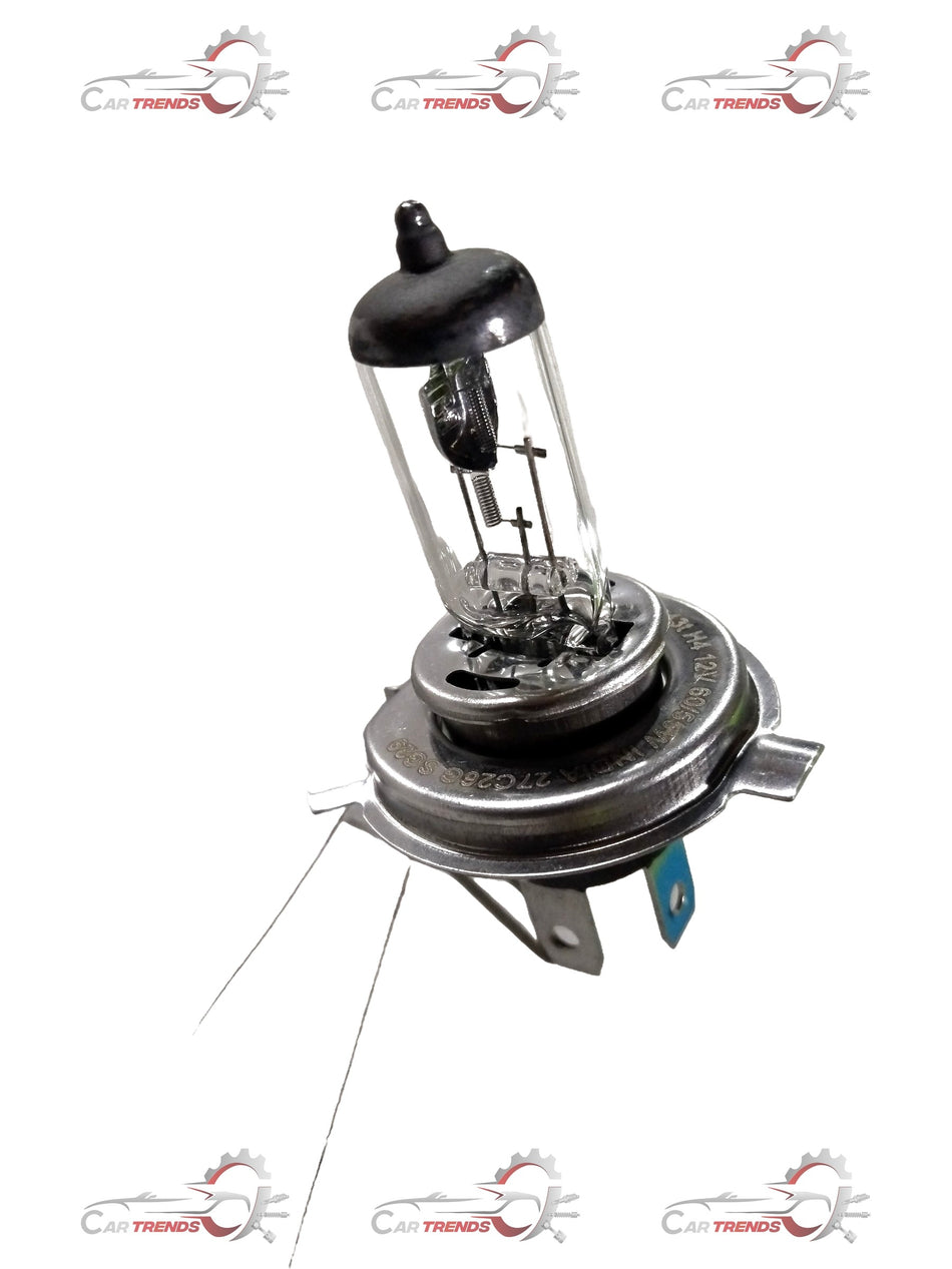 Phoenix H4 halogen bulb, 12V 60/55W, showcasing the clear glass and metal base for automotive headlight use.