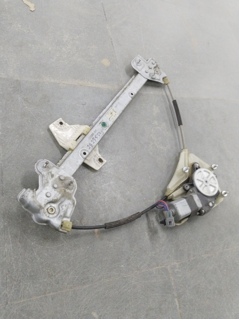 Front left electric window regulator assembly for Chevrolet Spark, by General Motors, showing the motor and linkage components.