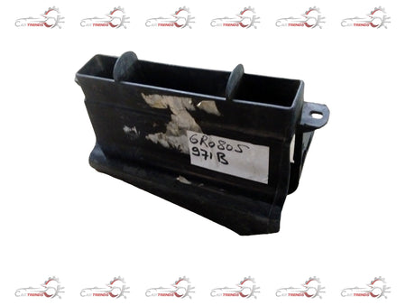 Volkswagen Polo air duct part #6R0805971B, close-up of the black plastic air vent component for vehicle ventilation system
