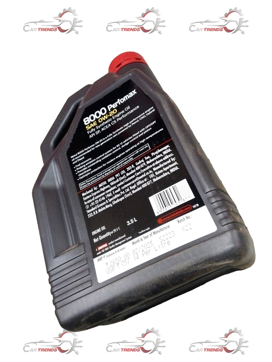 CarTrends PERFOMAX 0W20 8000 | KWID/TRIBER/DUSTER | #8000 PERFOMAX 0W20 MOTUL 8000 PERFOMAX 0W20 - Back view