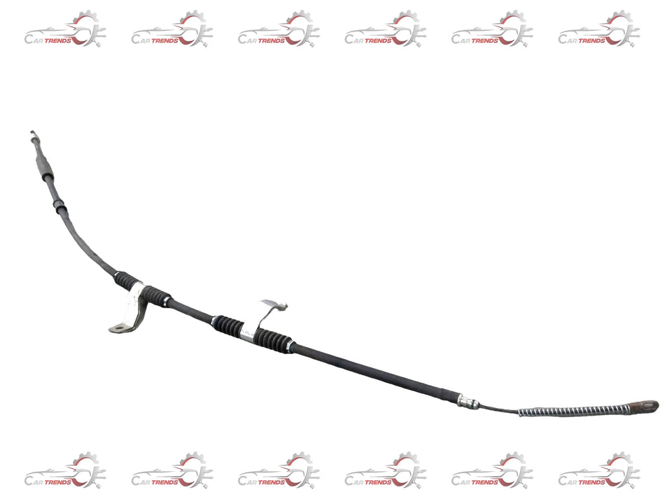 Chevrolet Optra park brake cable by General Motors, showing a close-up of the new black cable with metal connectors.
