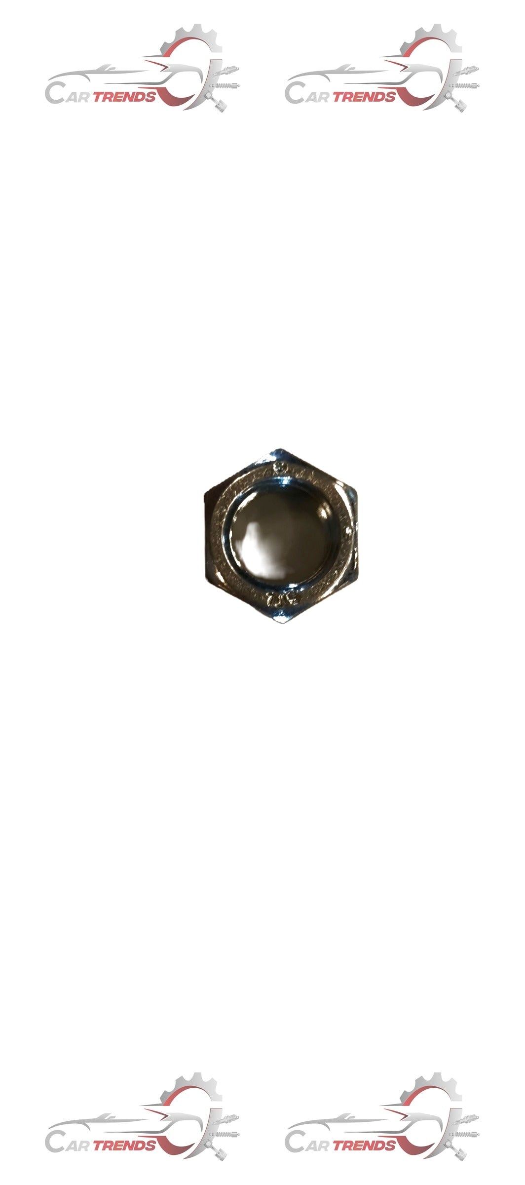 Maruti Suzuki NUT 08310M0012A, automotive part, close-up of the nut with branding and detailed threading visible.