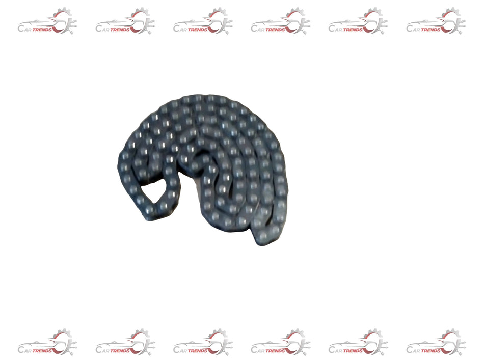 CarTrends Mahindra Maxximo Mahindra Supro engine timing chain showing the metal chain and sprockets for vehicle repair.