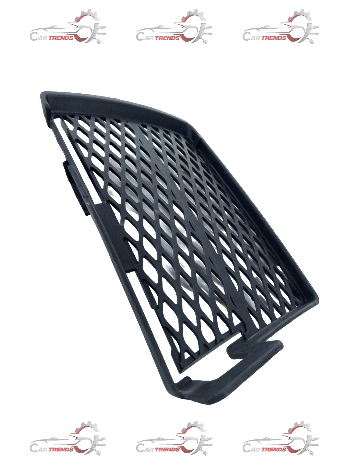 Front right grille bumper for Chevrolet Aveo by General Motors, showing the black plastic and mounting details.
