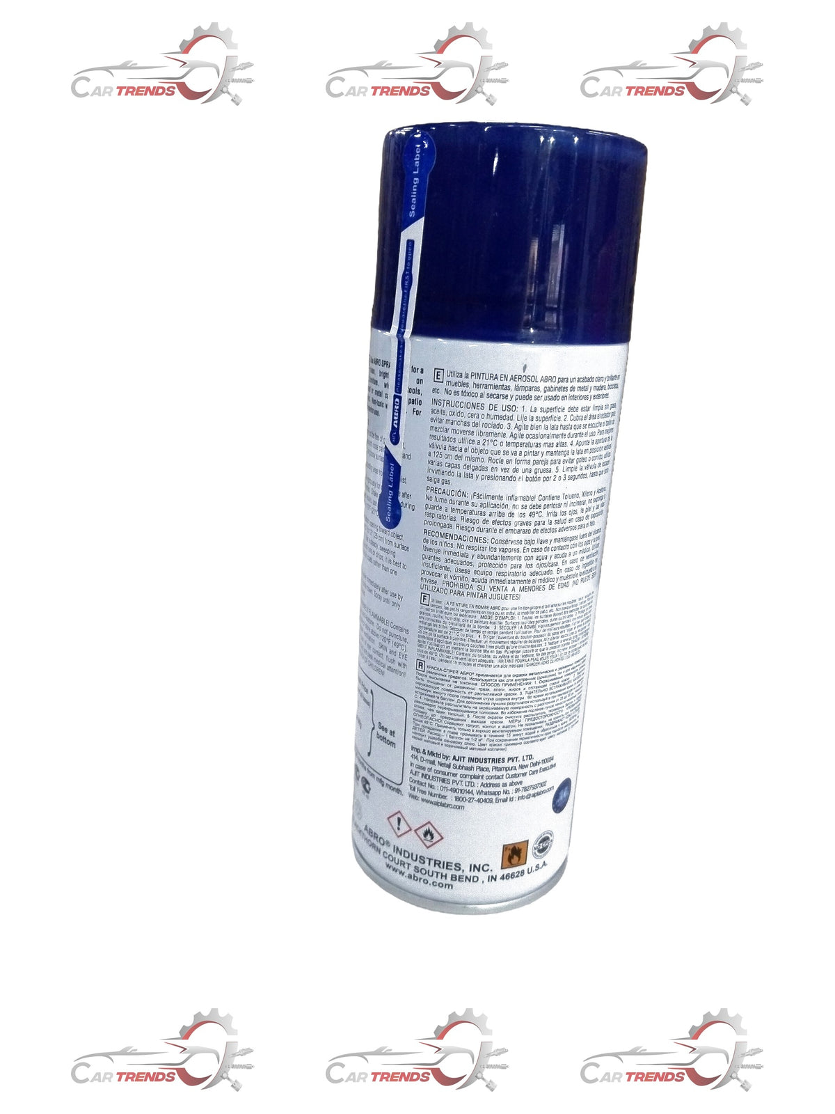 CarTrends Shifeng Blue spray paint can for all cars, featuring a blue aerosol with product label and spray nozzle.