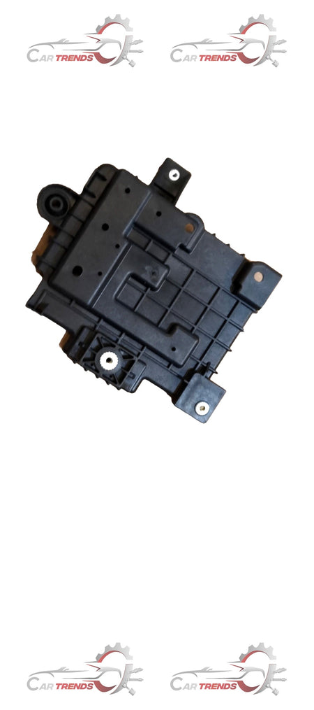 Hyundai battery tray by Xcent, black plastic component designed to hold and protect the vehicle's battery in the engine bay.