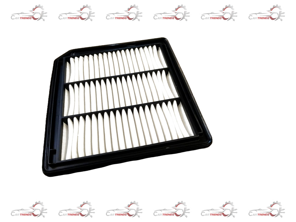 Maruti Suzuki air filter for Baleno car showing the clean, rectangular filter element with plastic frame.