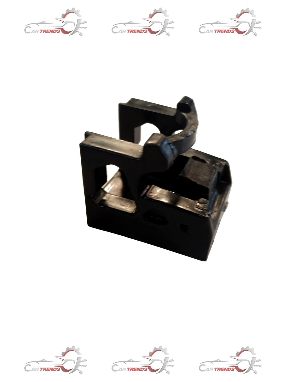 Hyundai Creta headlamp mounting clip, part #64172A4000, shown in black plastic with metal clips for secure headlamp attachment.