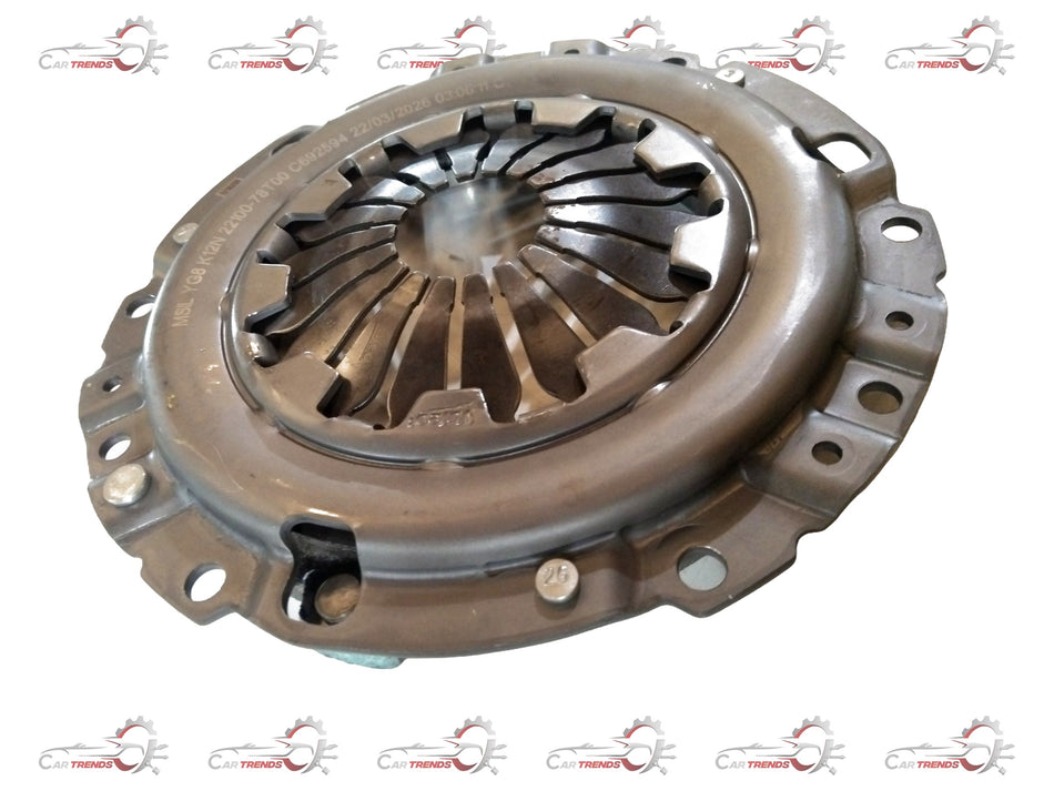 Maruti Suzuki pressure plate for clutch assembly, branded Super Carry, metallic component with mounting holes, used in vehicle transmission systems.
