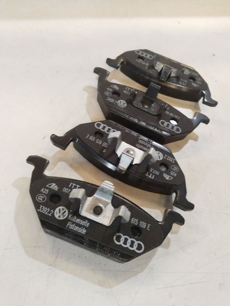 Volkswagen Polo brake lining showing the friction surface and metal backing for reliable vehicle braking performance.