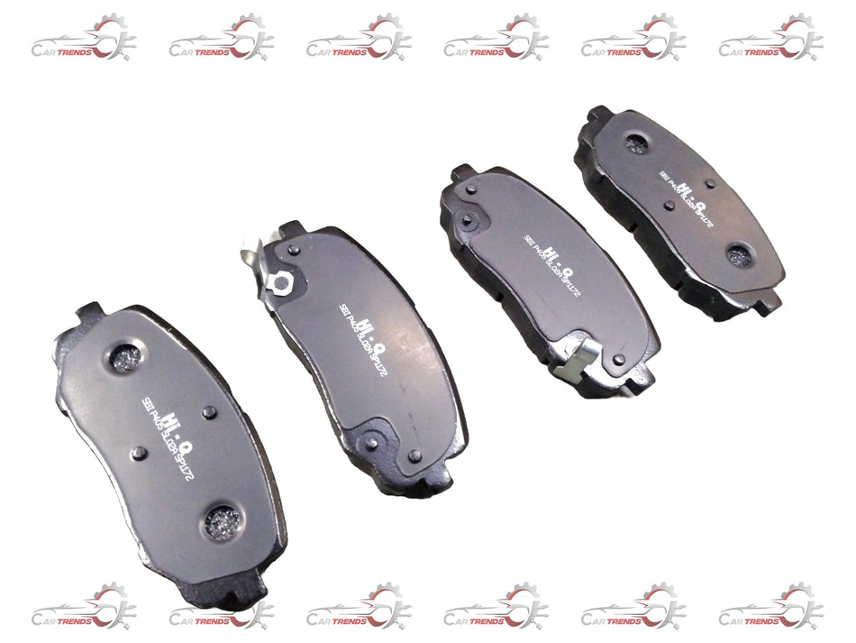 CarTrends front brake pad for Hyundai Grand i10, XCENT, NIOS, and Aura, showing the new brake pad with metal backing and friction surface.