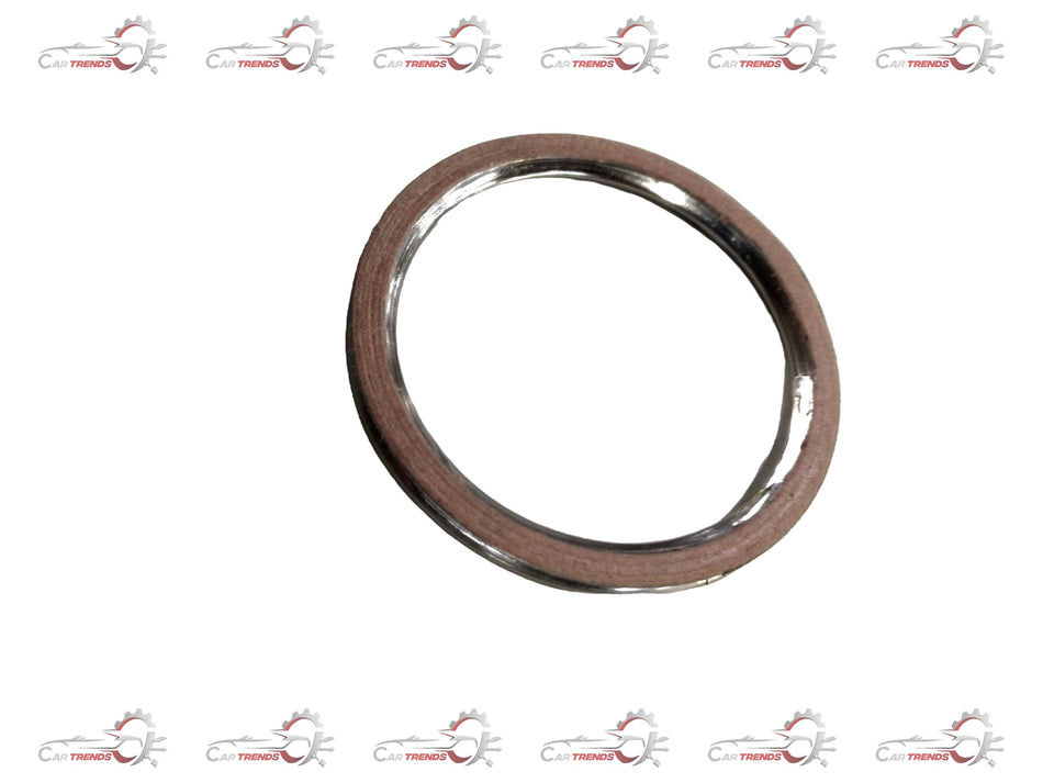 Gasket pipe to manifold for Chevrolet Tavera by General Motors, showing the black gasket with metal edges.
