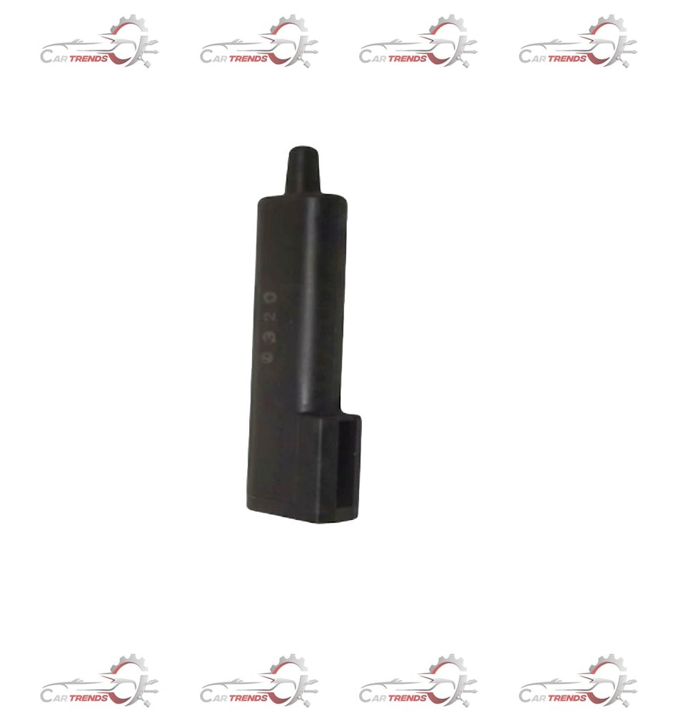 Ford temperature sender sensor for Ford vehicles, part number 6M5Z15A022A, close-up view showing electrical connector and metal body.