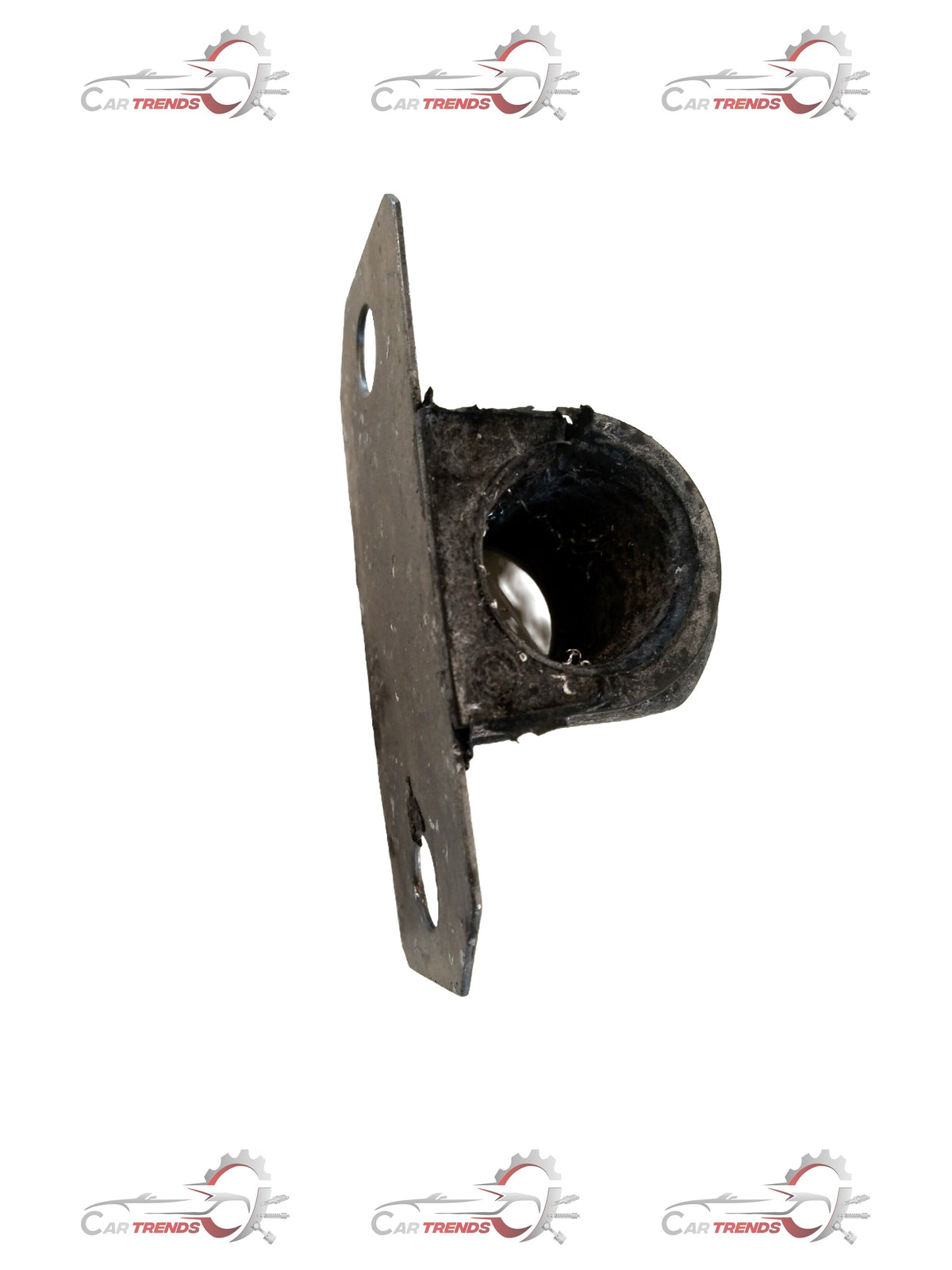 Ford EcoSport stabilizer insulator, automotive part in black rubber with metal clips, designed for suspension stability.