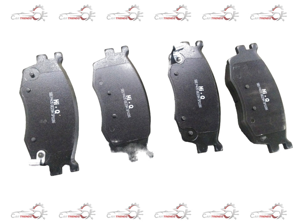Front brake pad for Hyundai Accent, i20, EON 1.0, Getz, and Getz Prime by CarTrends, showing the brake pad with metal backing and friction surface.