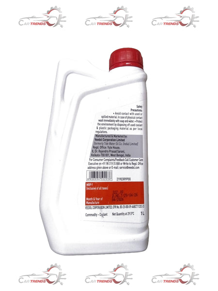 CarTrends Rapid Kool coolant bottle, 10x1L containers, automotive cooling system fluid in clear plastic bottles.