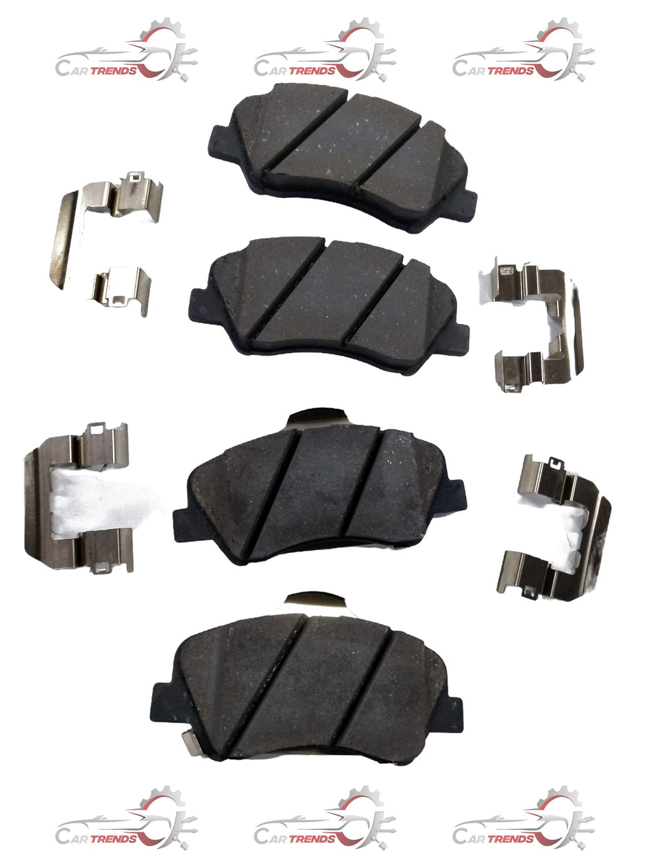 Hyundai Verna front brake pad by CarTrends, showing the black friction material and metal backing plate for effective stopping power.