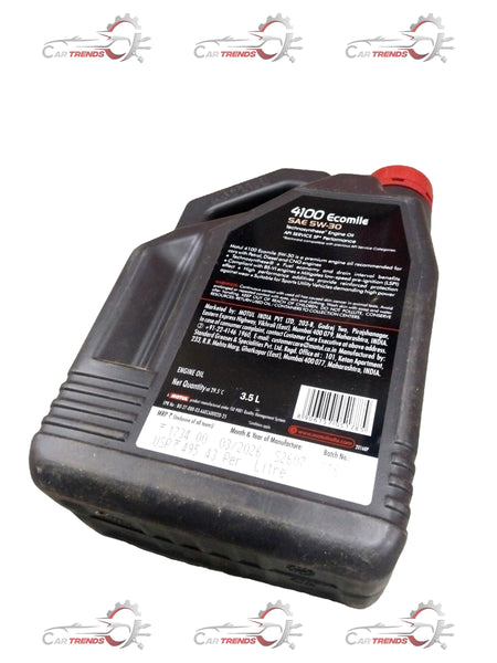 CarTrends ECOMILE 10W40 4100 engine oil container for PUNCH, ALTROZ, SAFARI, HARRIER models, 3.5L capacity.