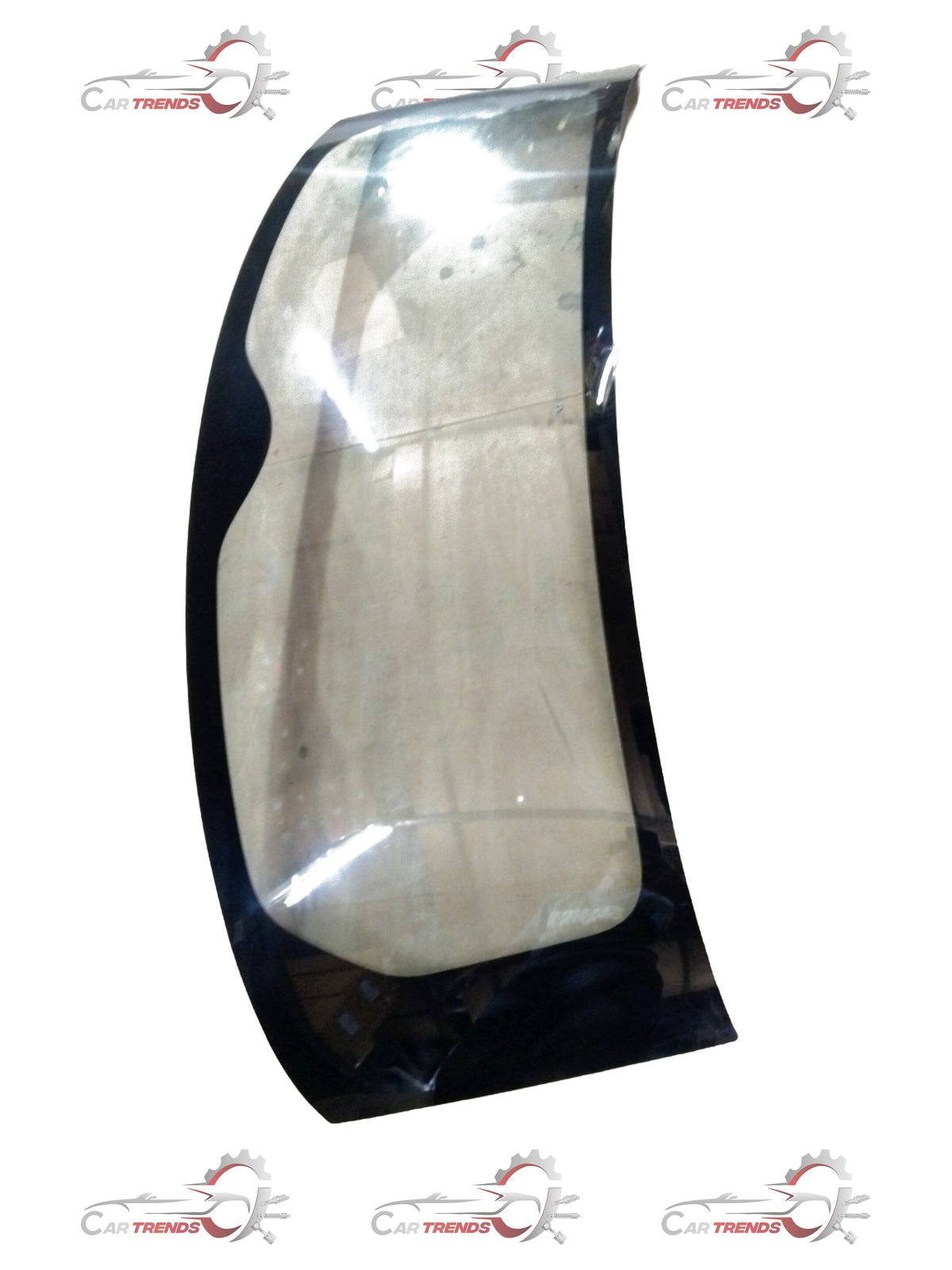 Maruti Suzuki Swift glass component back door window showing clear glass pane with black frame, designed for rear door installation