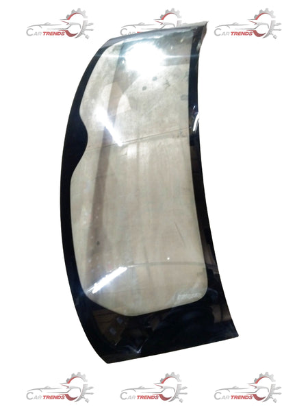 Maruti Suzuki Swift glass component back door window showing clear glass pane with black frame, designed for rear door installation