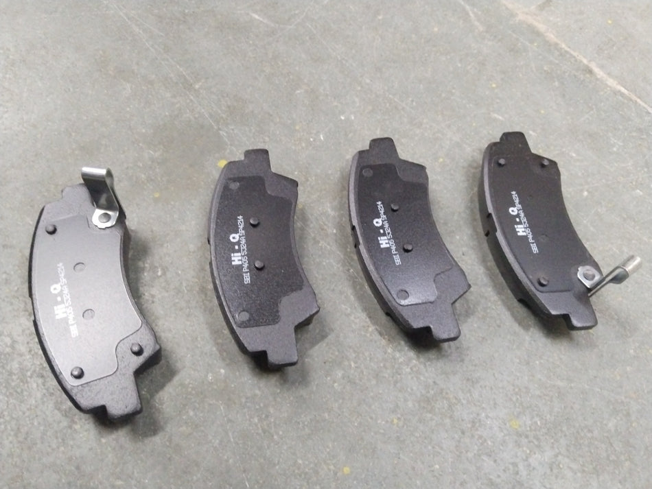 Front brake pad for Hyundai Creta, Alcazar, Seltos, Kia Carens by CarTrends, showing the brake pad with mounting hardware.