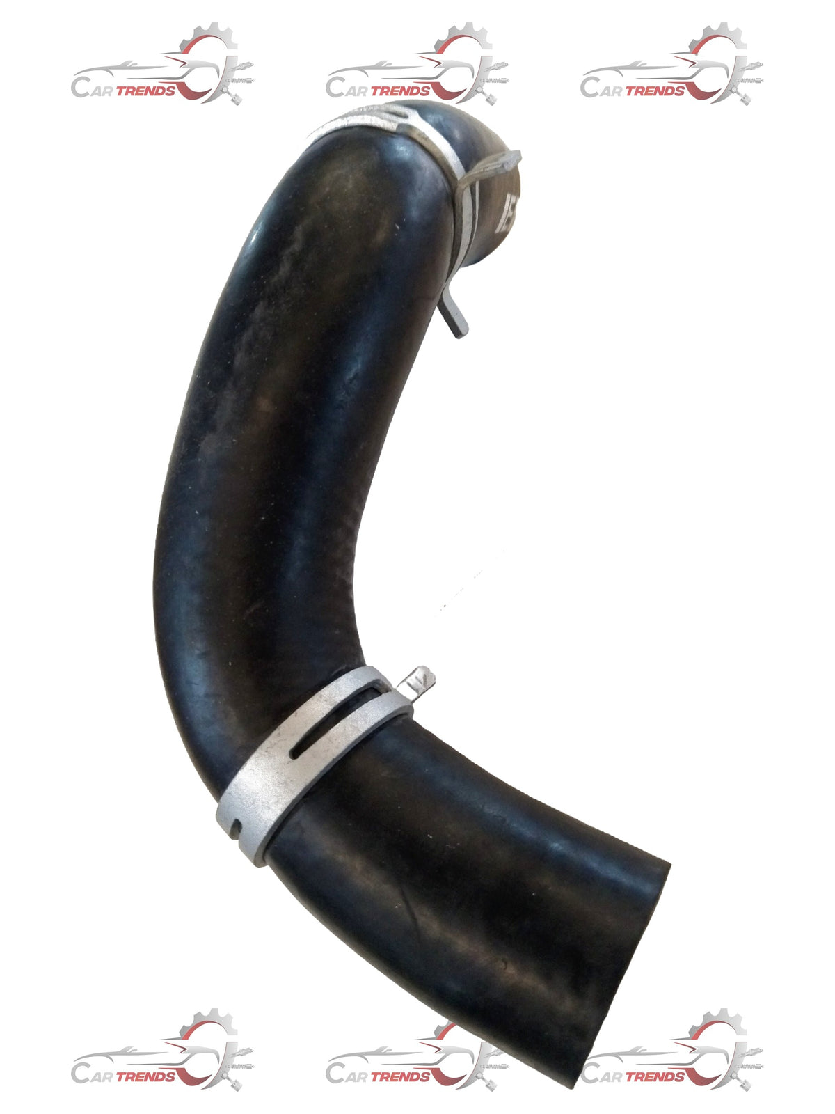 Hyundai Creta lower radiator hose, black rubber automotive part with metal clamps, for engine cooling system.