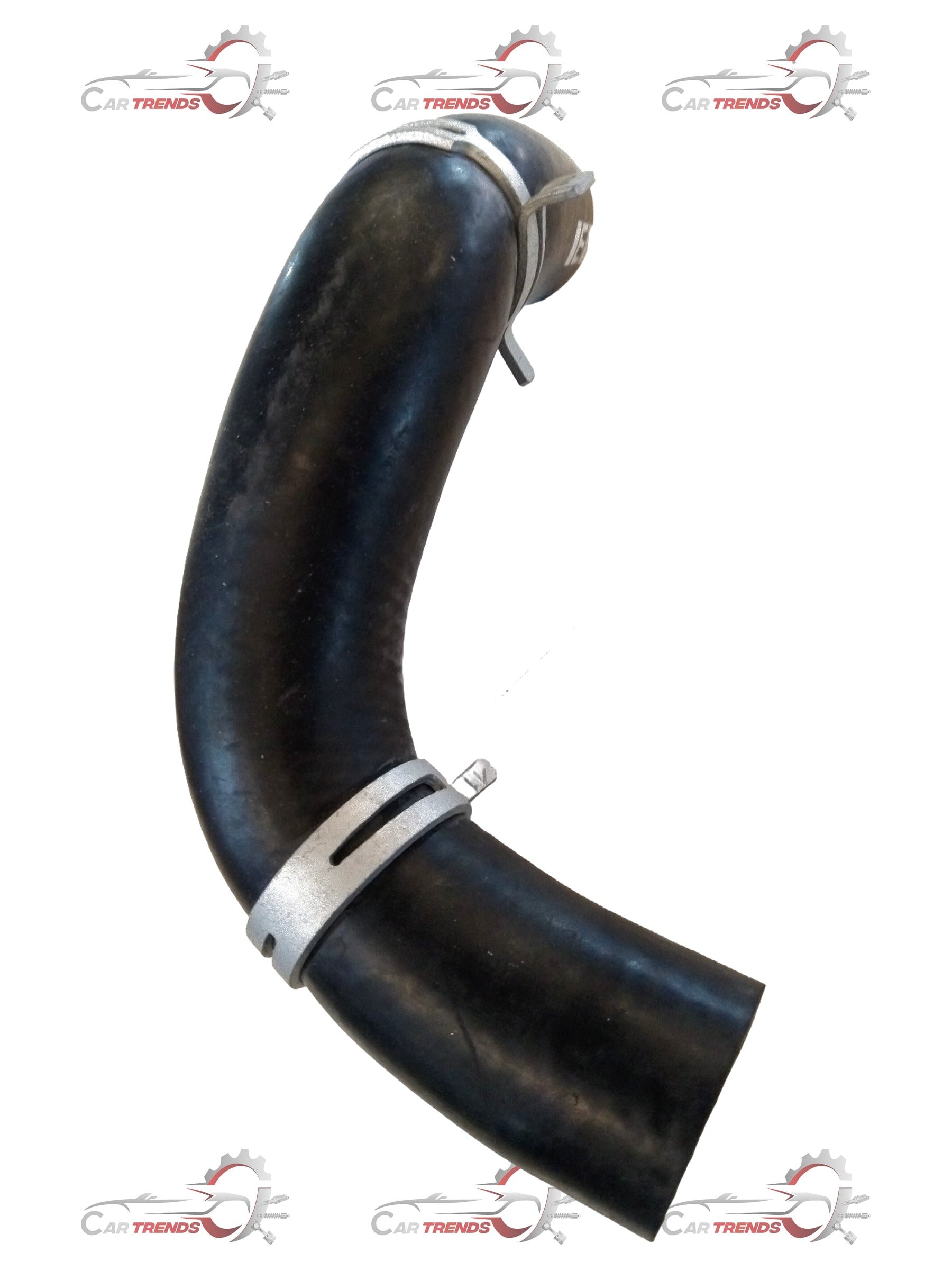 Hyundai Creta lower radiator hose, black rubber automotive part with metal clamps, for engine cooling system.