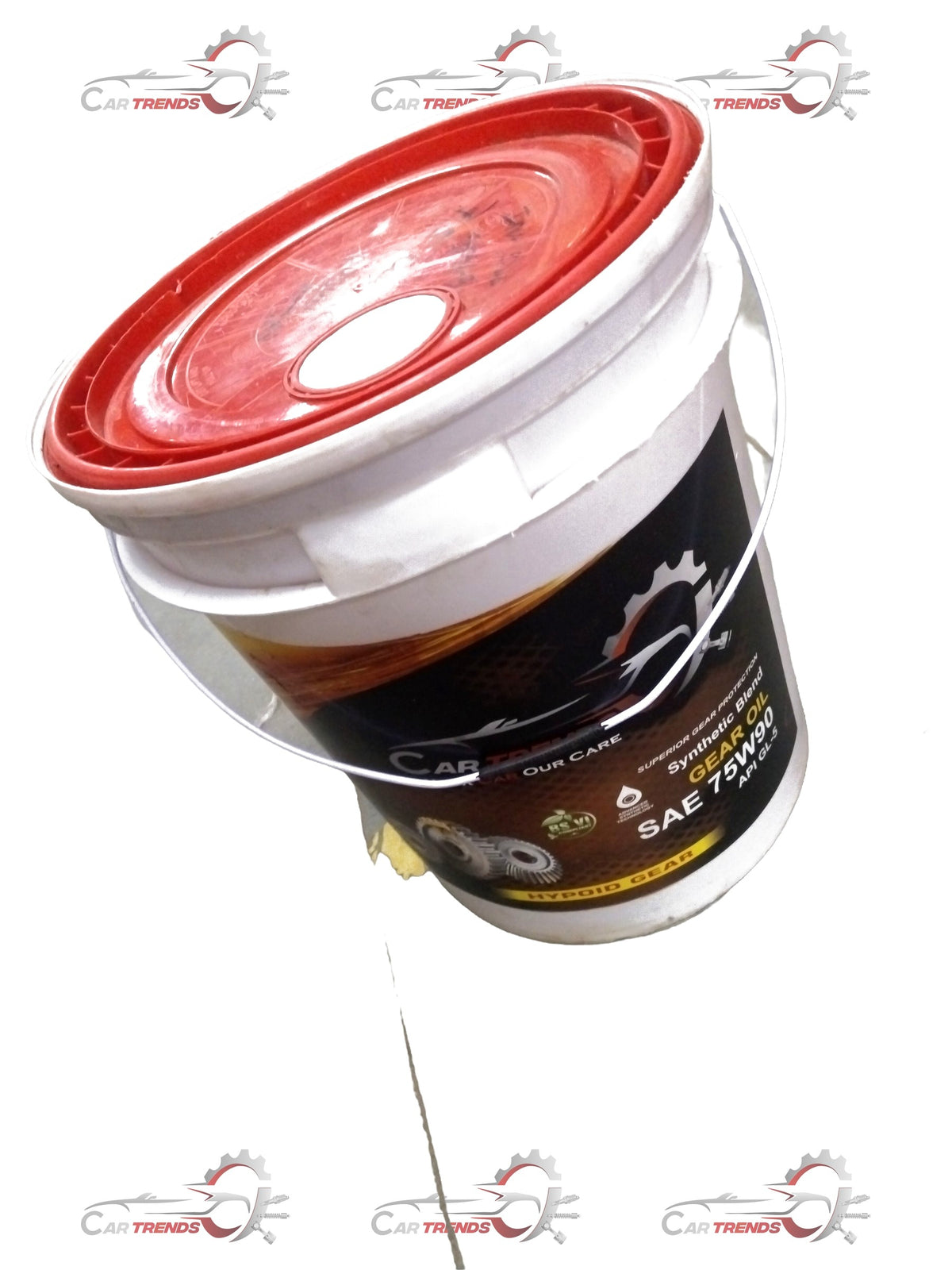 CARTRENDS 75w90 car gear oil in a 20L pack, suitable for all car models and variants, shown in a container.