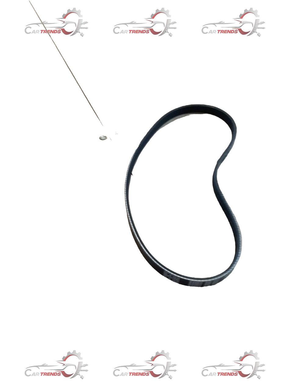 Maruti Suzuki belt for Swift, Baleno, Brezza, and Ertiga models, showing the black automotive drive belt with molded ridges.
