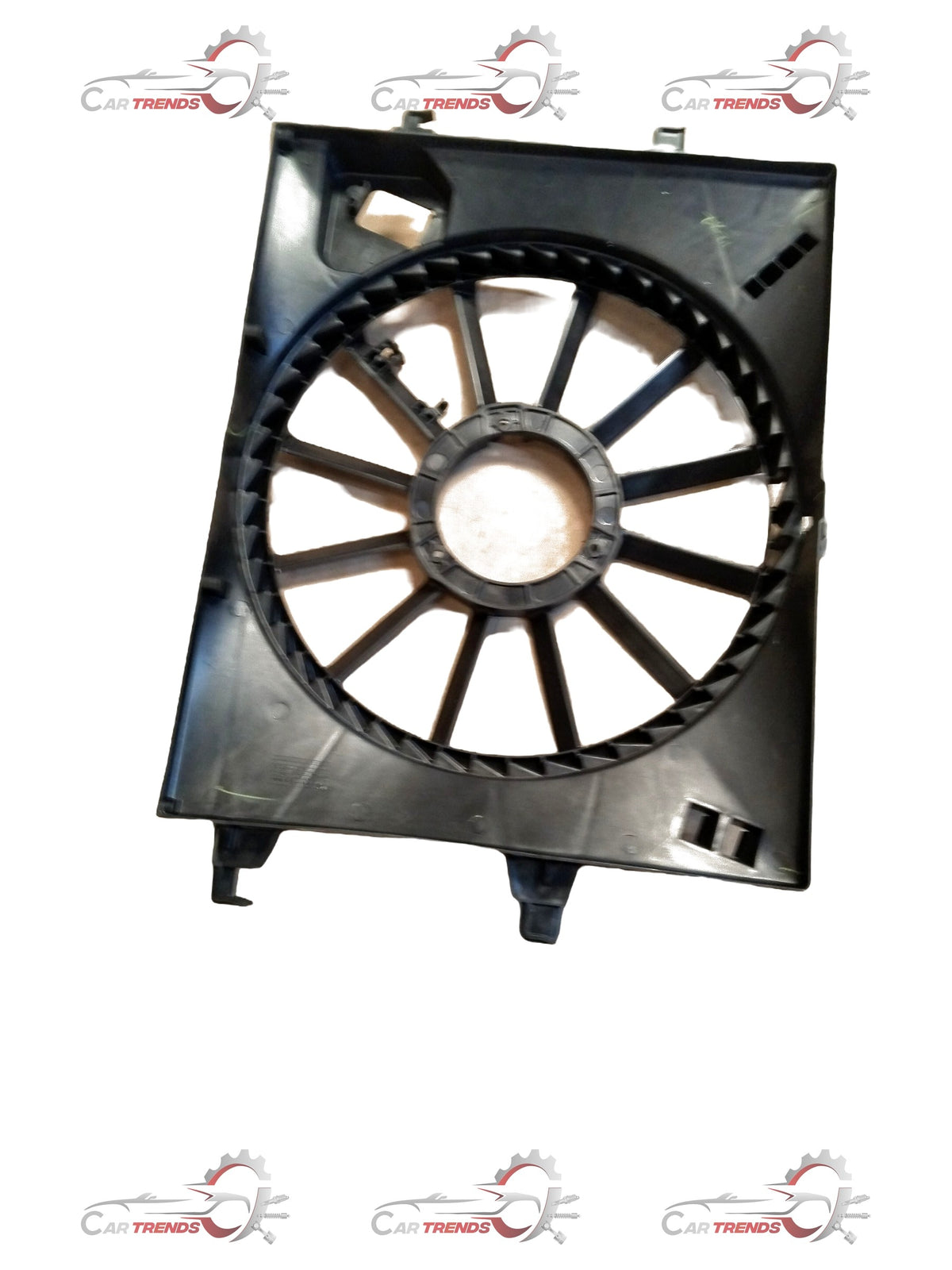 CarTrends Hyundai Shroud Radiator for I10 and Xcent, spare parts, shown in the image with metal and plastic components.