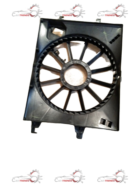CarTrends Hyundai Shroud Radiator for I10 and Xcent, spare parts, shown in the image with metal and plastic components.