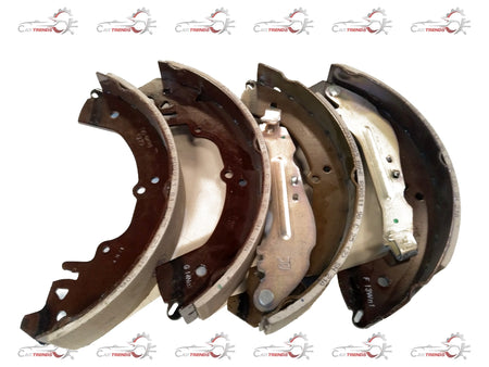 Mahindra shoe kit lined brake for Scorpio, Thar, XUV700, Bolero vehicles, showing brake shoes and components.