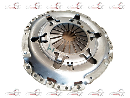 CarTrends Tata Punch clutch pressure plate showing the metal component with mounting points and spring mechanism.