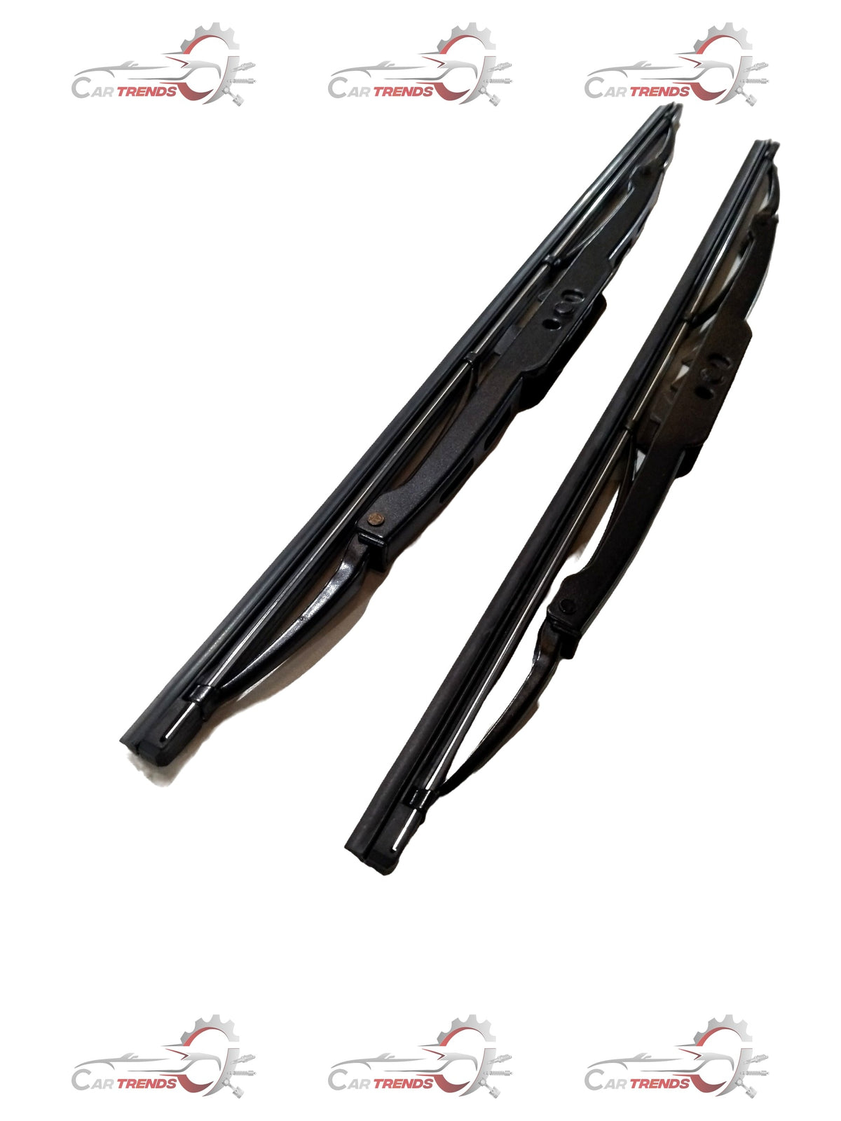 CARTRENDS 14-inch wiper blade for all cars, shown mounted on a vehicle windshield with rubber edge and metal frame.