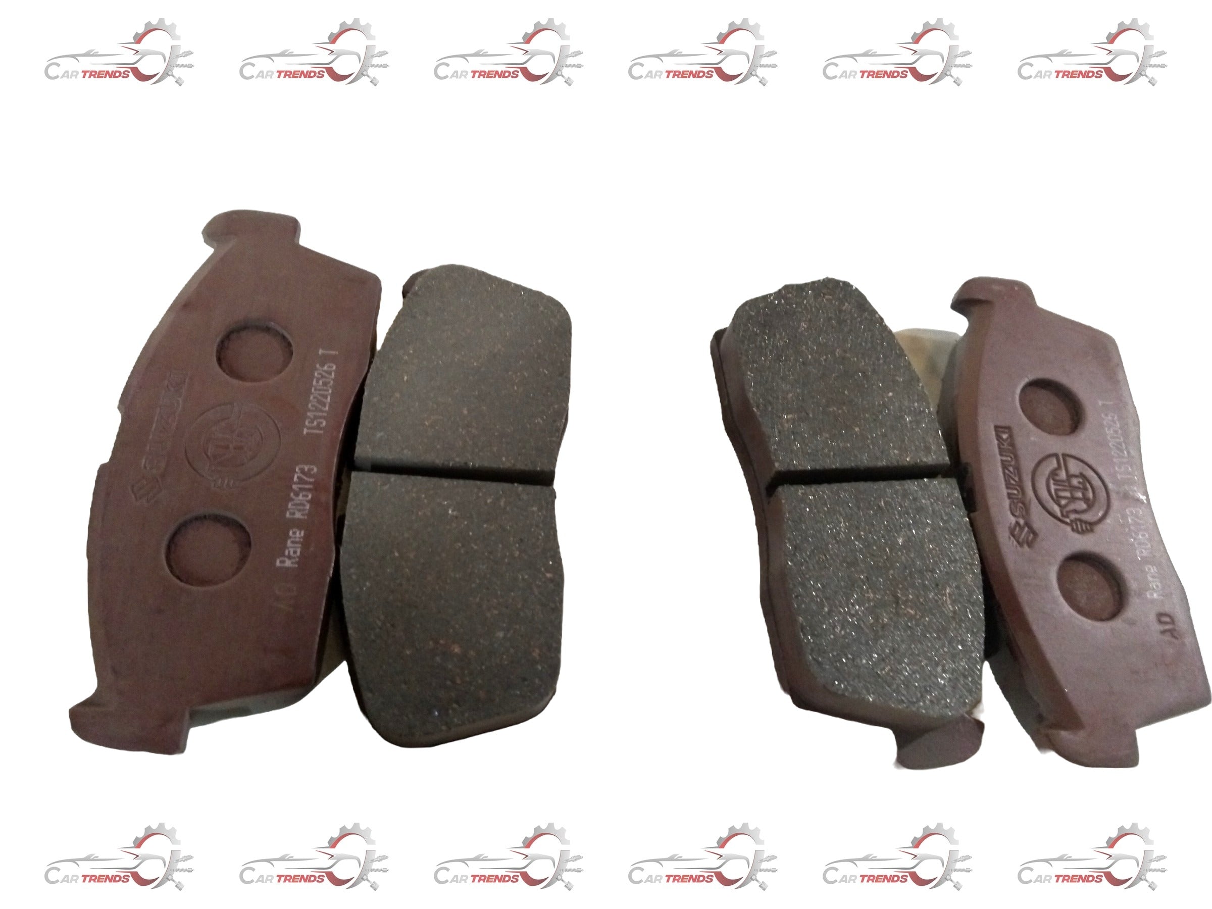 CarTrends Maruti Alto brake pad spare part, showing the metal backing and friction surface for Alto 55210M79G10.