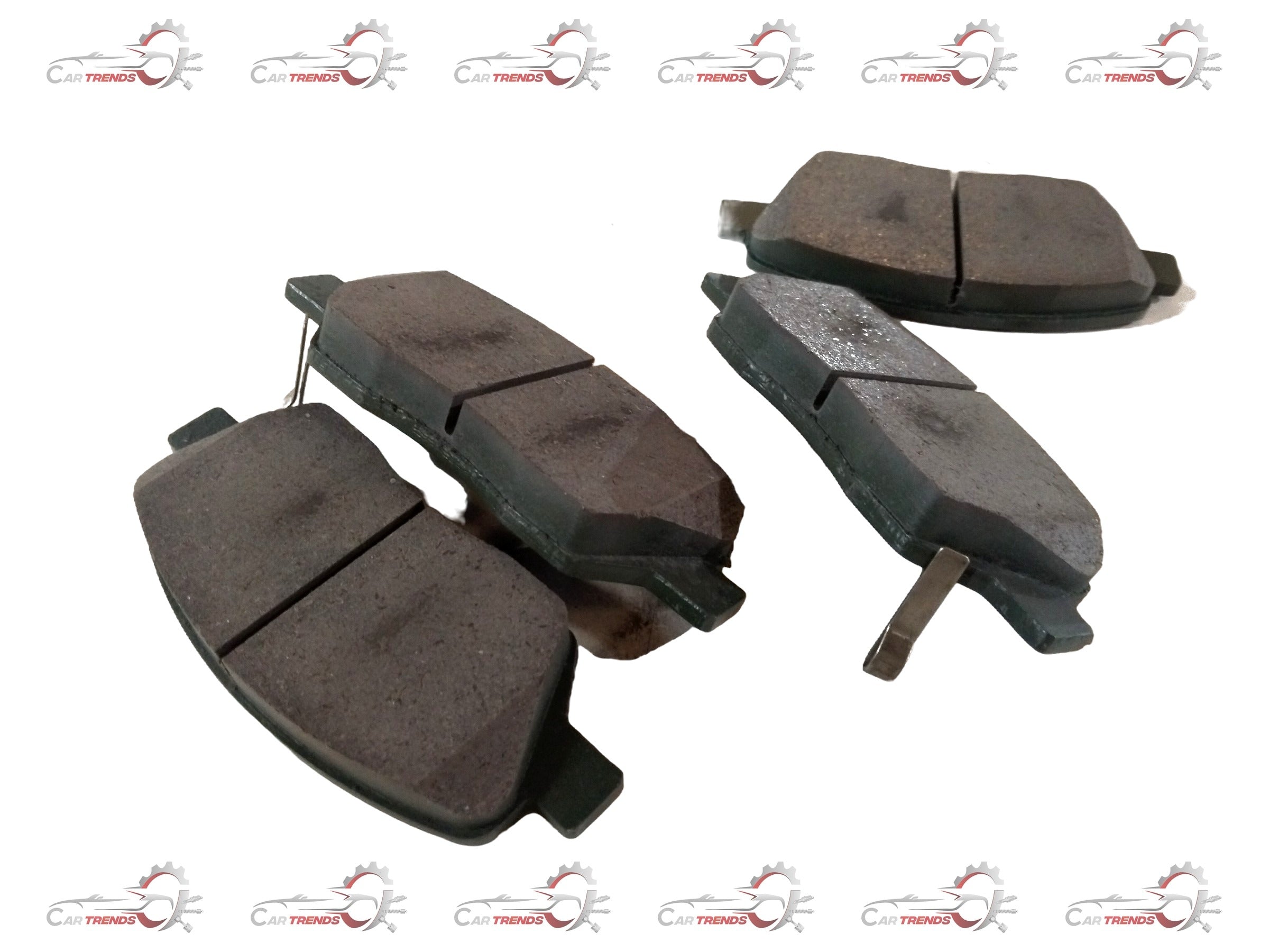 CarTrends Tata Nexon brake pad showing the metal backing and friction surface for vehicle braking system.