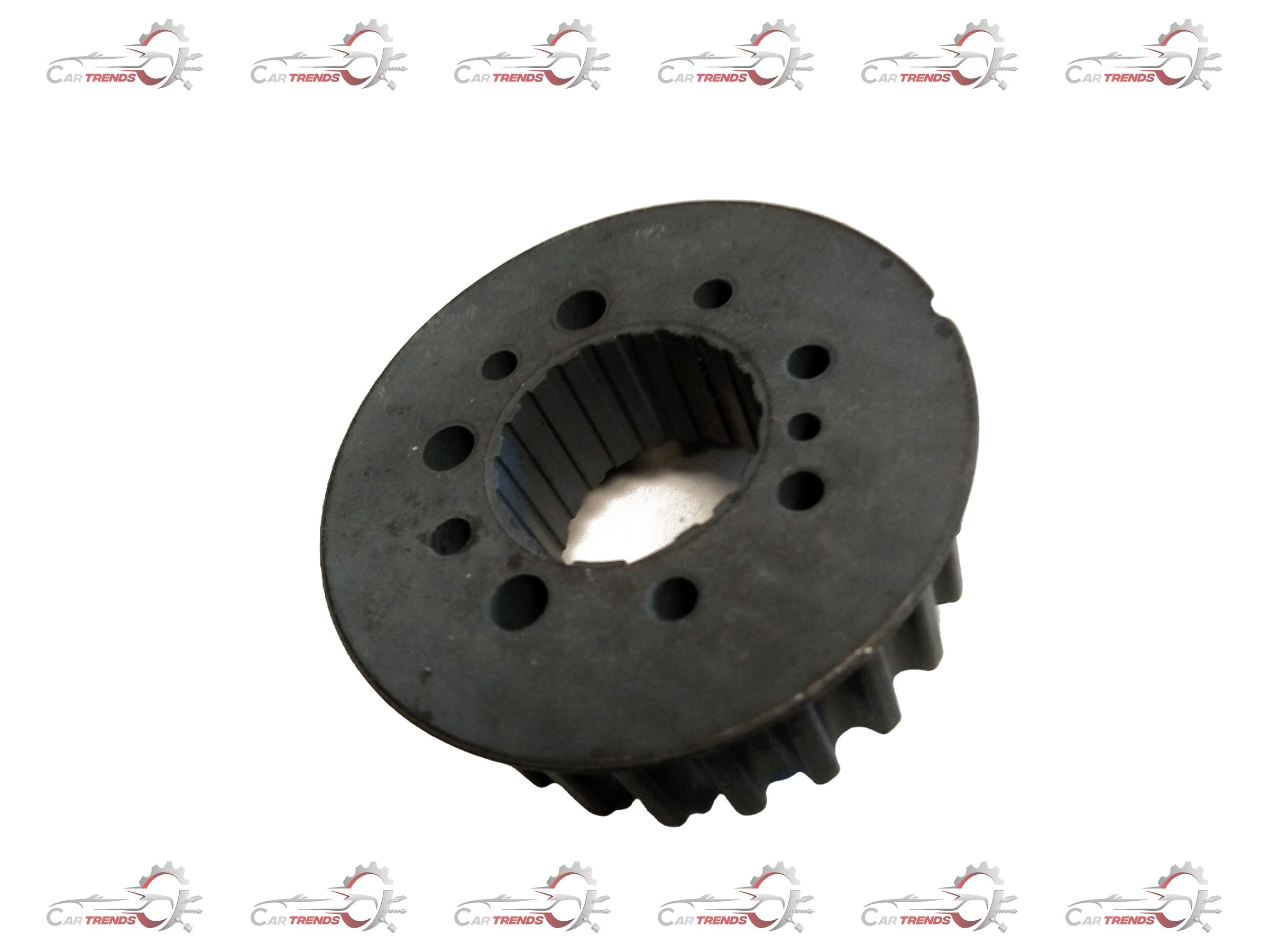 Hyundai sprocket crankshaft for I10, I20, Creta, Verna, showing detailed metal component with gear teeth and mounting points