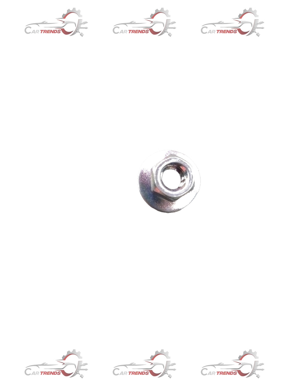 Honda nut washer 6mm installed on a mechanical component, showcasing the metal washer's shape and size for engine or automotive use.
