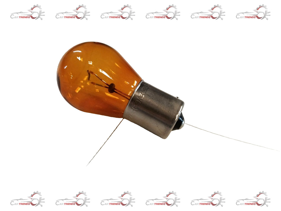 Maruti Suzuki BULB AMBER ALTO/800 12V 21W car headlight bulb showing amber-colored glass and metal base.