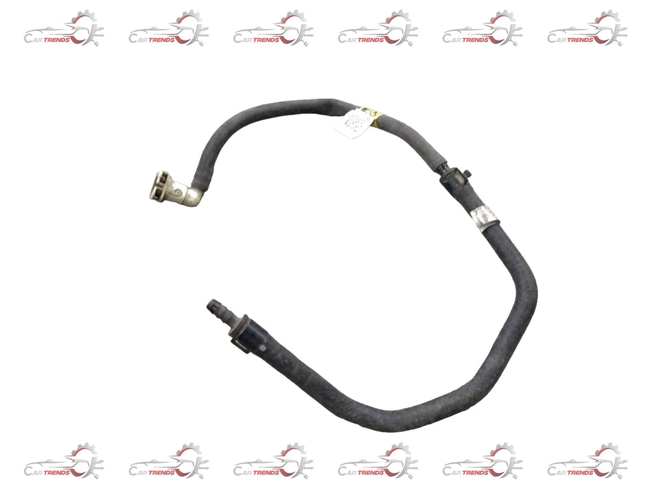 Fuel return hose for Chevrolet Captiva engine front, branded by General Motors, shown connected to engine components.