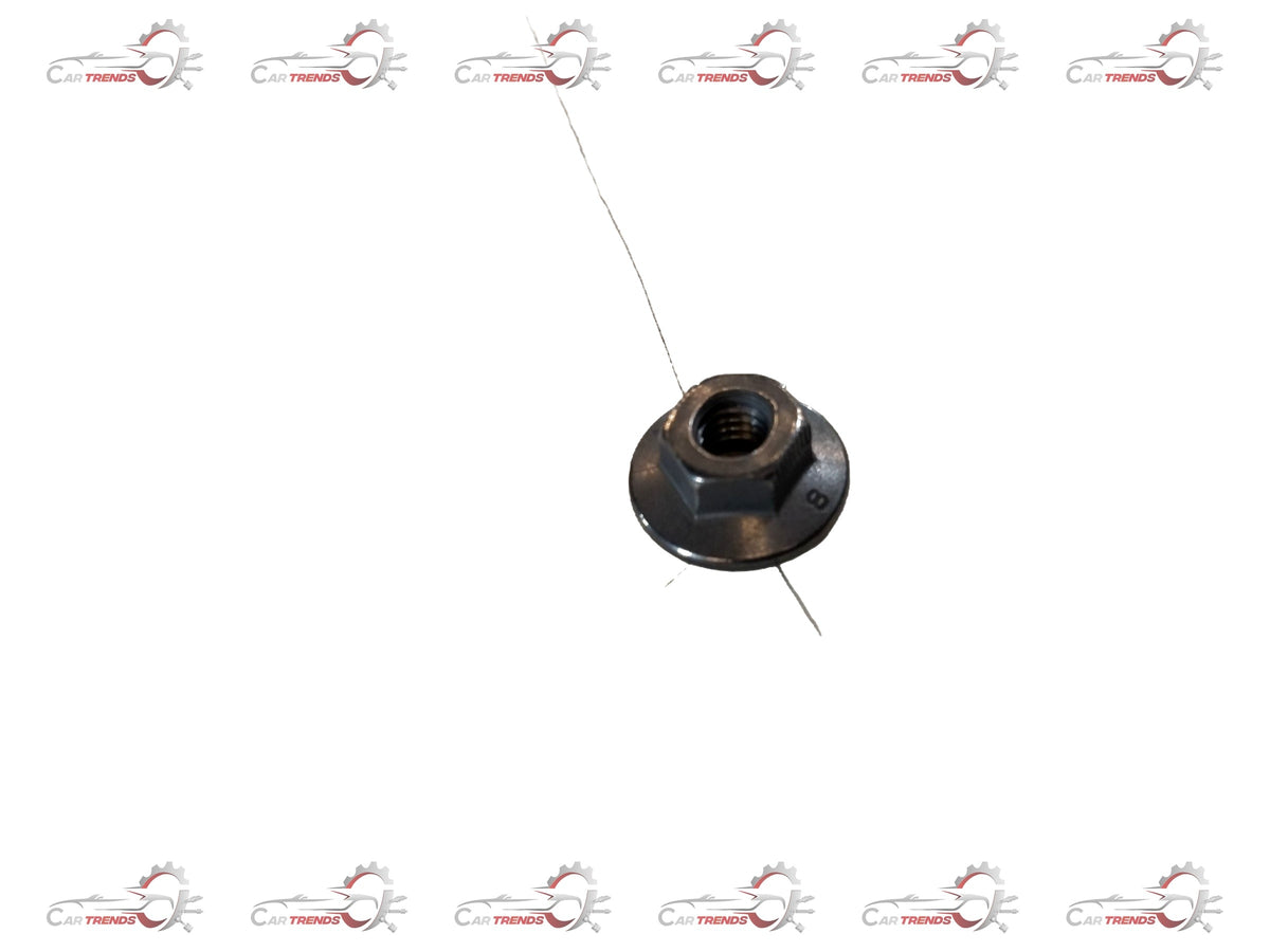 Volkswagen Skoda flange nut from CarTrends, showing a close-up of the metal nut with threading and product details.
